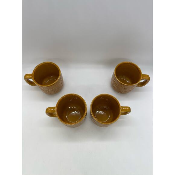 HiEnd Accents Handcrafted Stoneware Coffee Mugs Brown Set of 4 - Picture 2 of 3